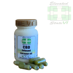 Elevated state vet CBD coconut oil capsules