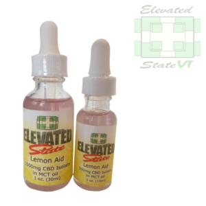 Vermont THC free CBD Elevated State lemon aid CBD tincture