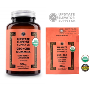 Upstate Elevator’s organic full spectrum Tart Berry CBG+CBD Gummy