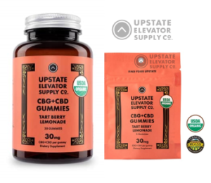 Upstate Elevator’s organic full spectrum Tart Berry CBG+CBD Gummy