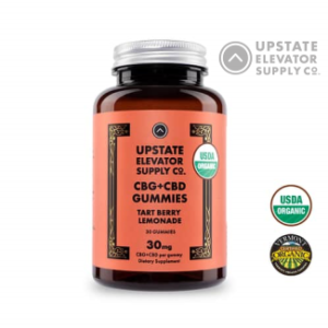 Upstate Elevator’s organic full spectrum Tart Berry CBG+CBD Gummies